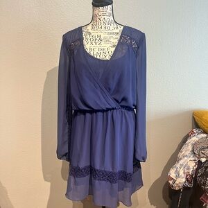 BCBGMaxAzria Navy Sheer Lace Dress